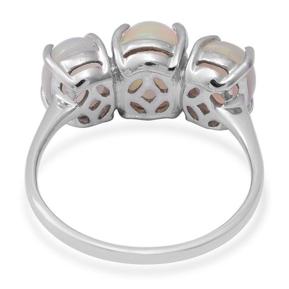 Ethiopian Welo Opal 3 Stone Ring Size 8 - Picture 7 of 9